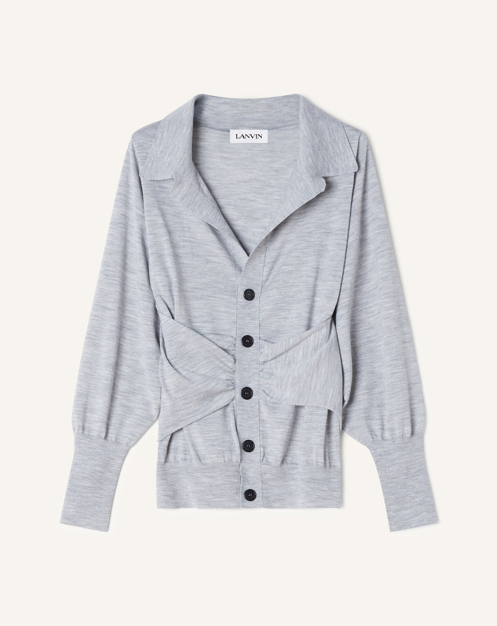 Cardigan Drapé En Laine Black | Lanvin Women