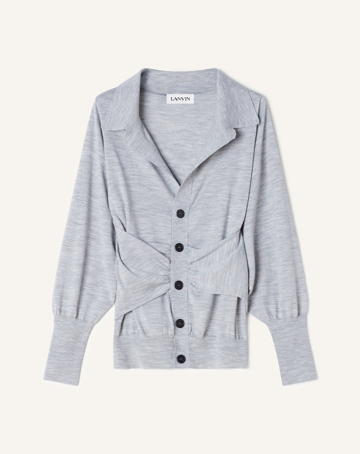 Cardigan Drapé En Laine Black | Lanvin Women