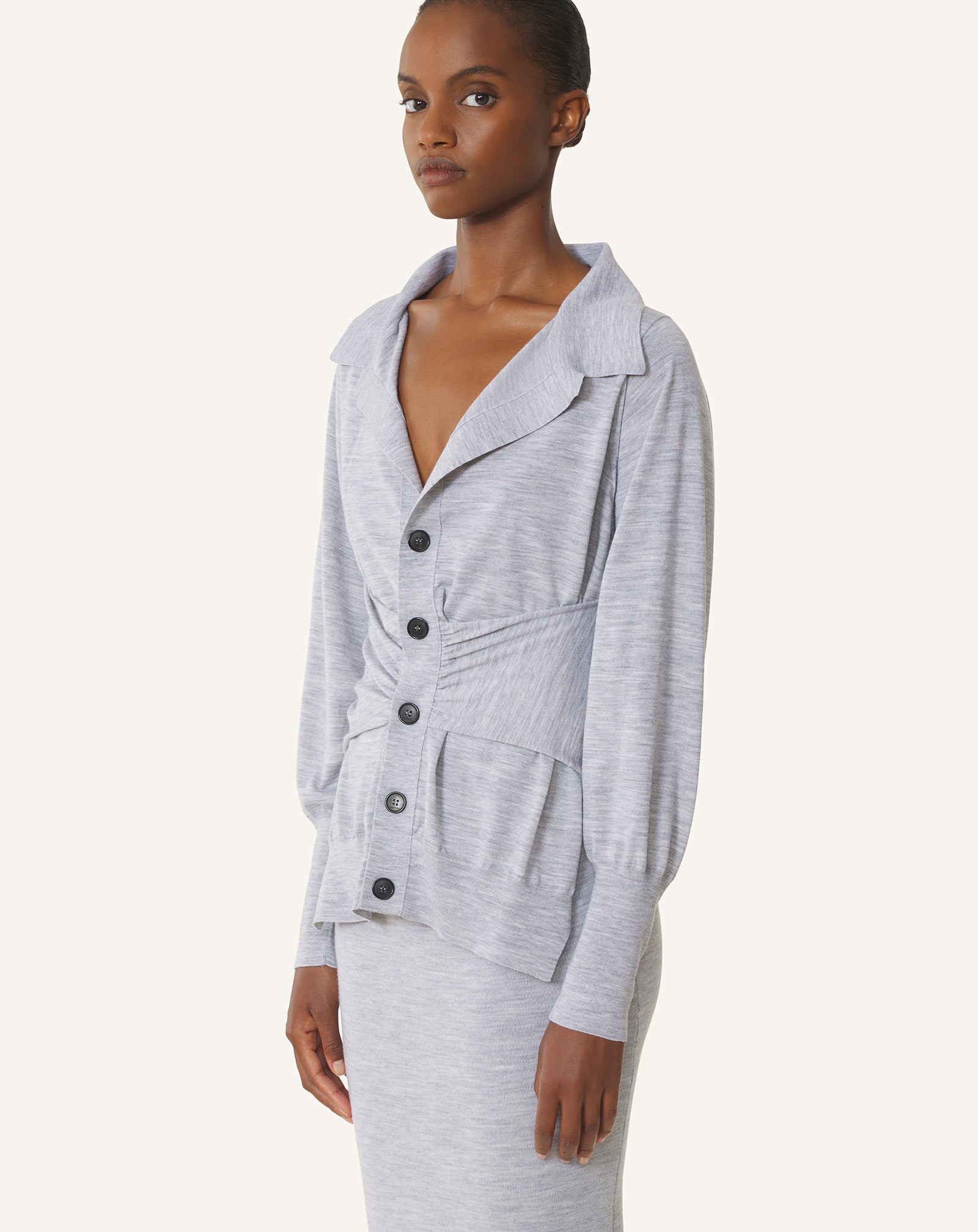 Cardigan Drapé En Laine Black | Lanvin Women