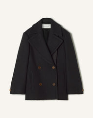 Black Short Peacoat In Wool | Lanvin Women