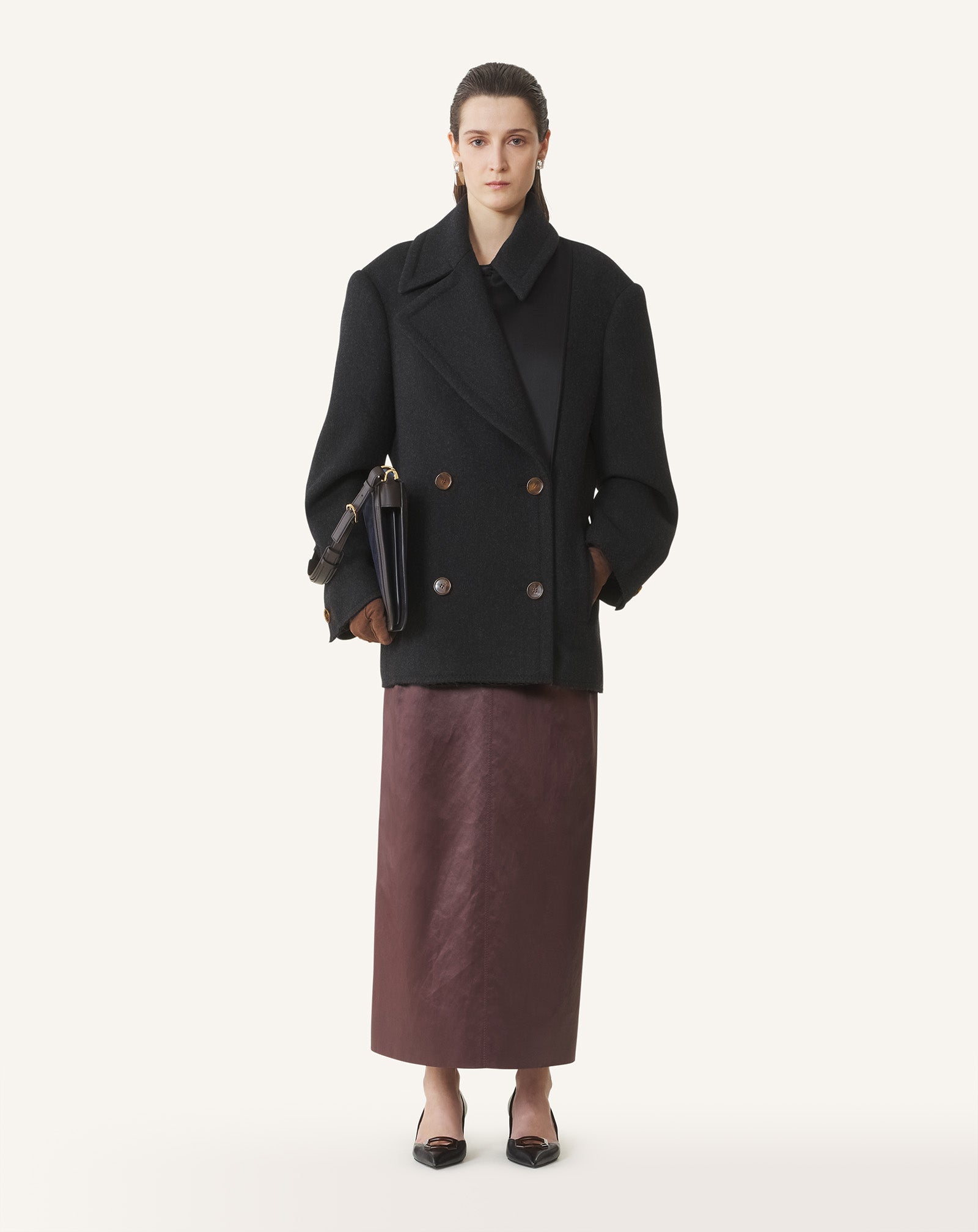 Black Short Peacoat In Wool | Lanvin Women