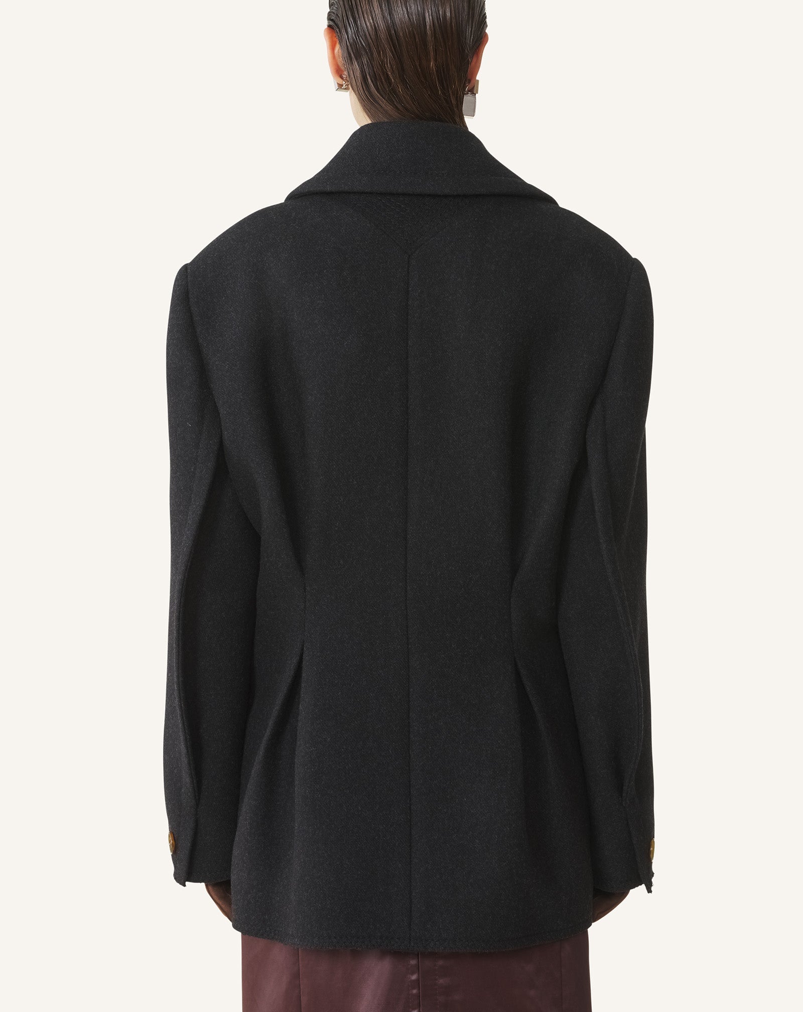 Black Short Peacoat In Wool | Lanvin Women
