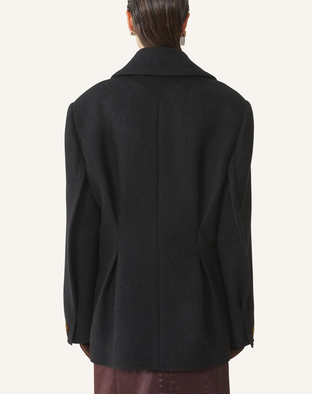 Black Short Peacoat In Wool | Lanvin Women