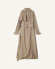 Trench Fluide En Taffetas Beige | Lanvin Women