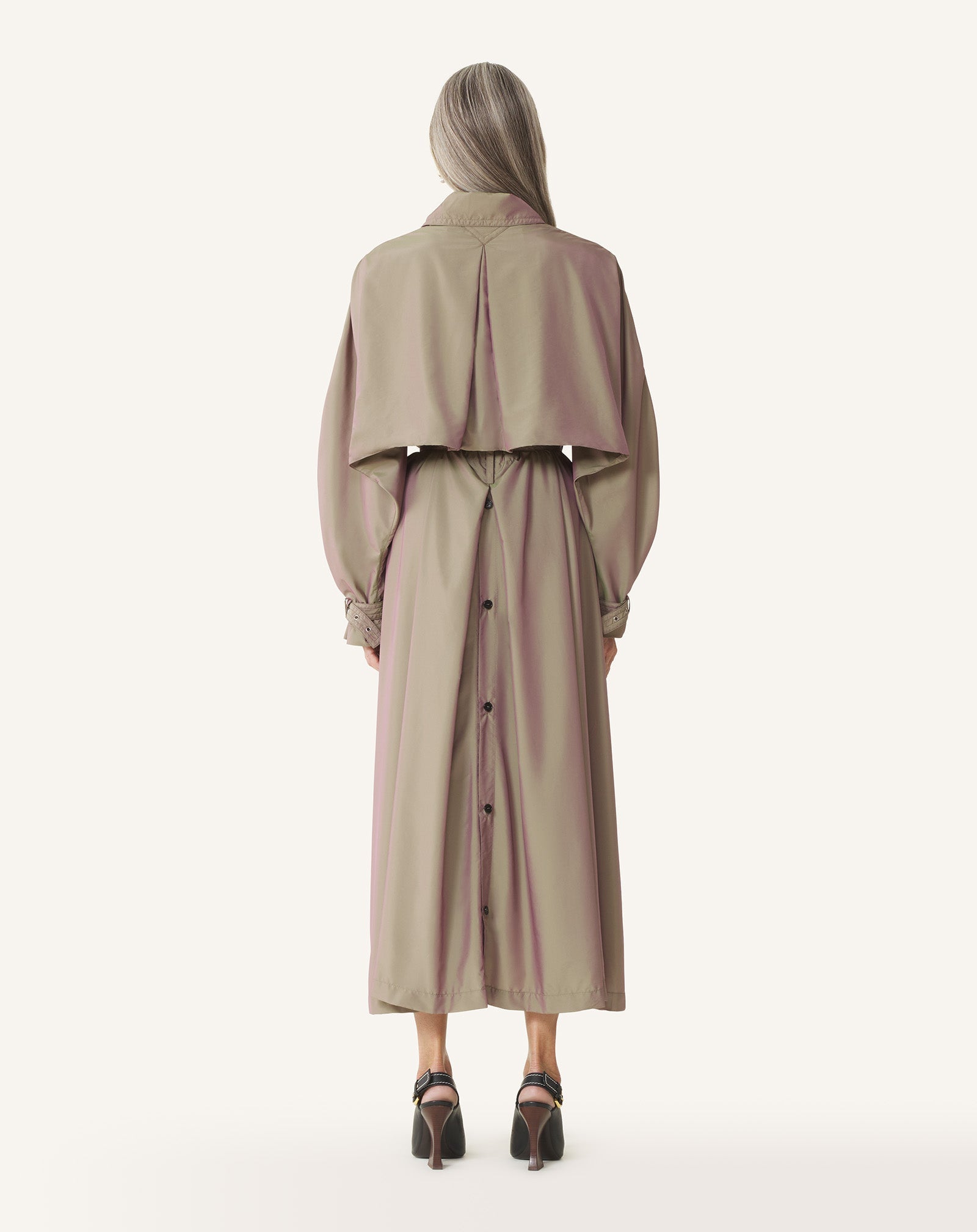 Trench Fluide En Taffetas Beige | Lanvin Women