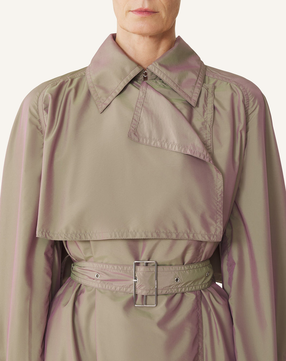 Trench Fluide En Taffetas Beige | Lanvin Women