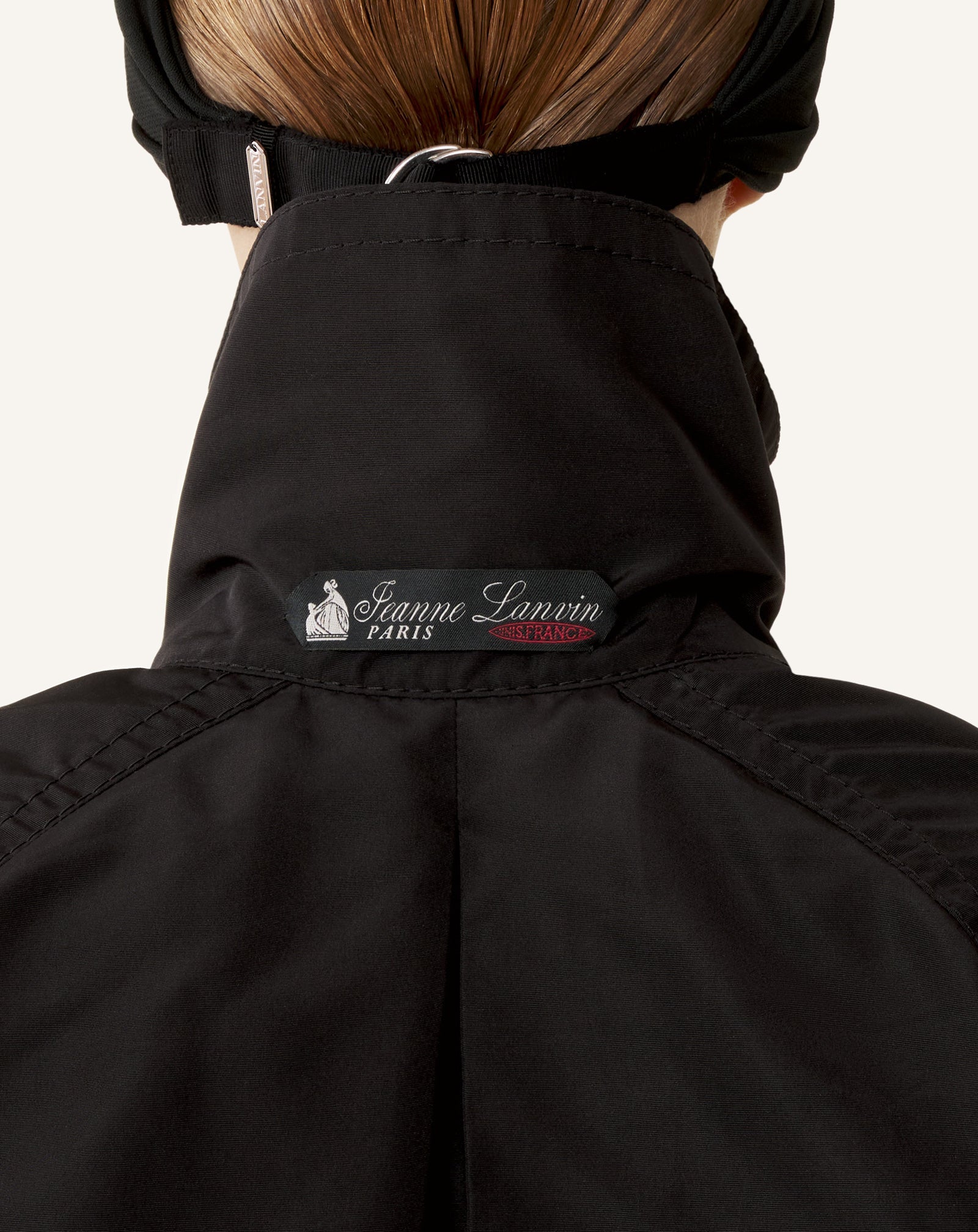 Trench Bi-matière En Faille De Soie Et Charmeuse Black | Lanvin Women