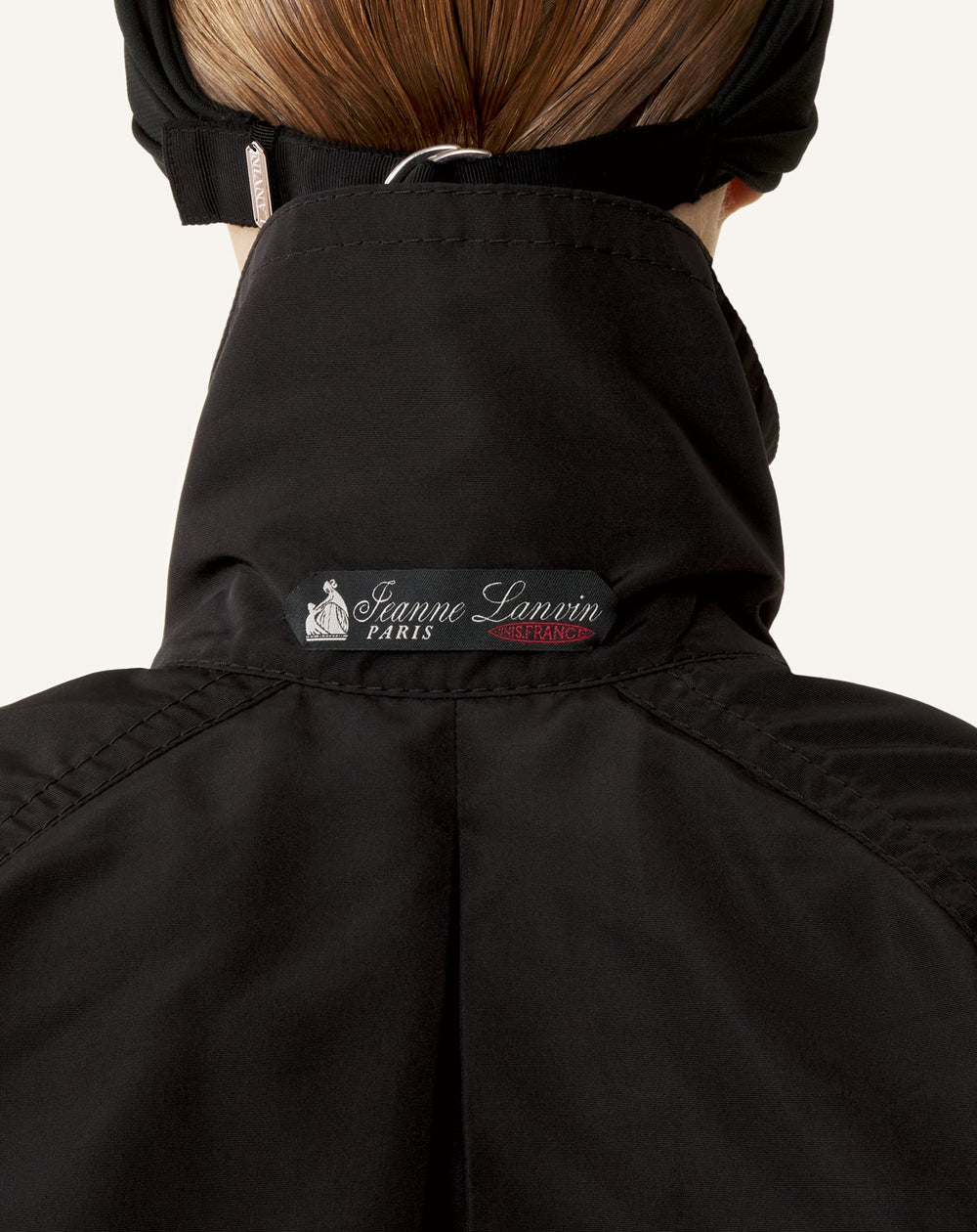 Trench Bi-matière En Faille De Soie Et Charmeuse Black | Lanvin Women