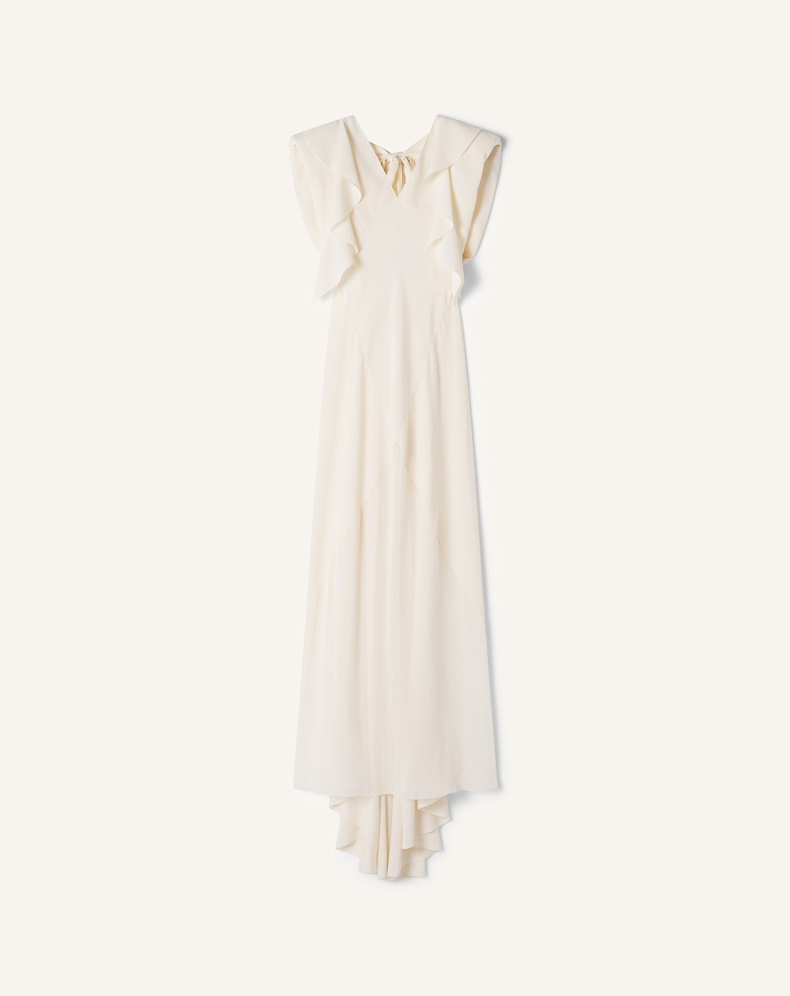 Robe Longue En Georgette De Soie White | Lanvin Women