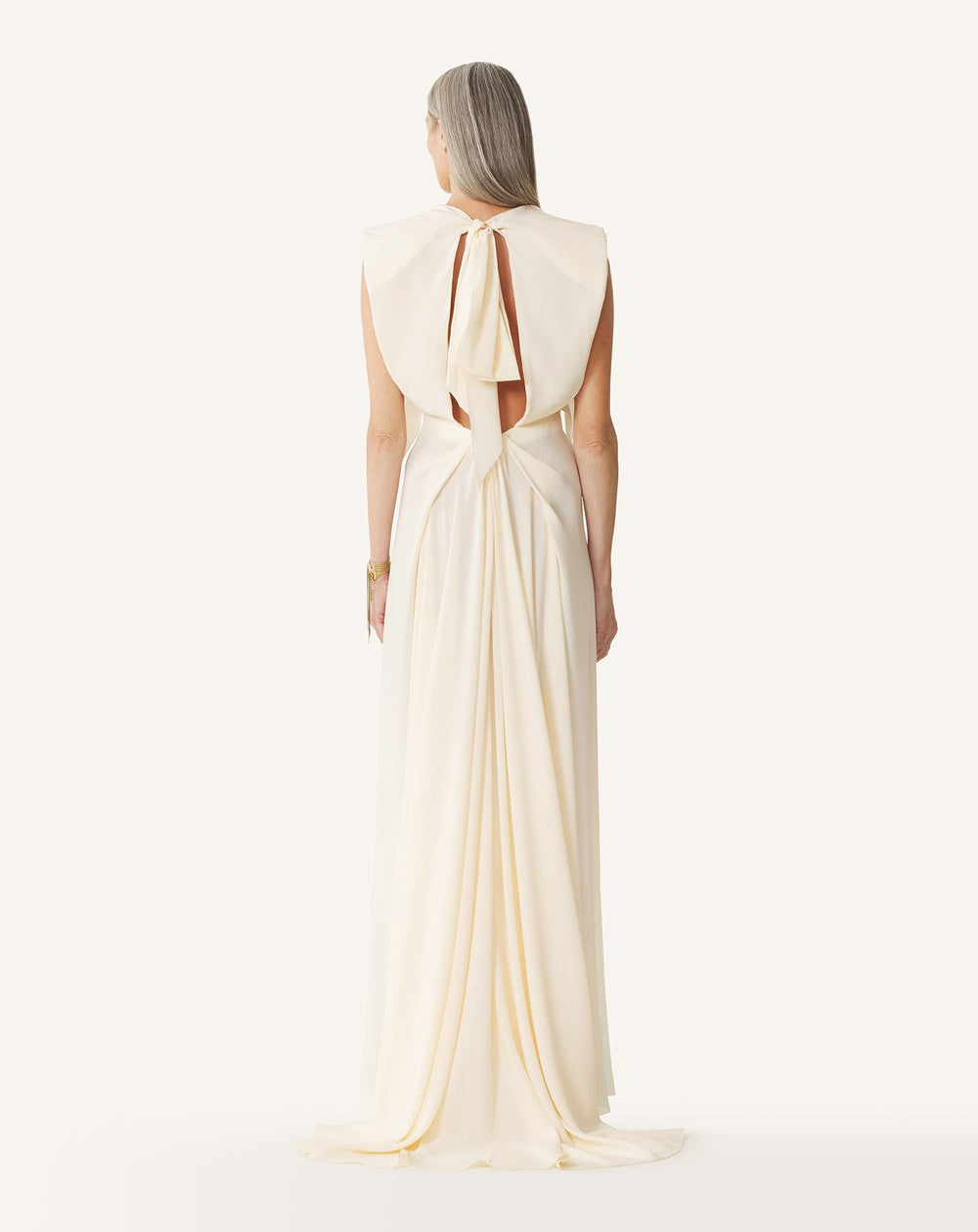 Robe Longue En Georgette De Soie White | Lanvin Women