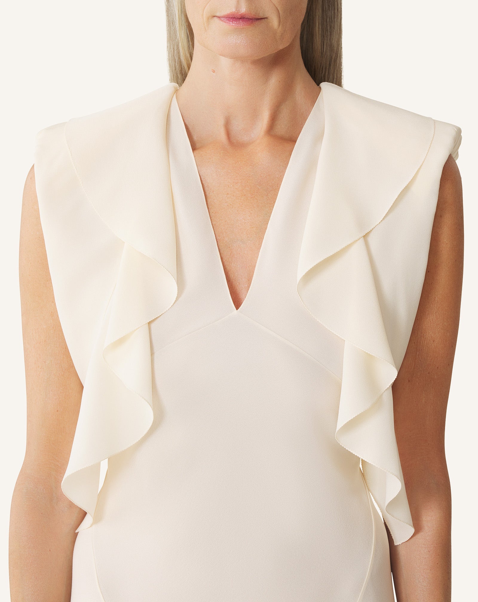 Robe Longue En Georgette De Soie White | Lanvin Women