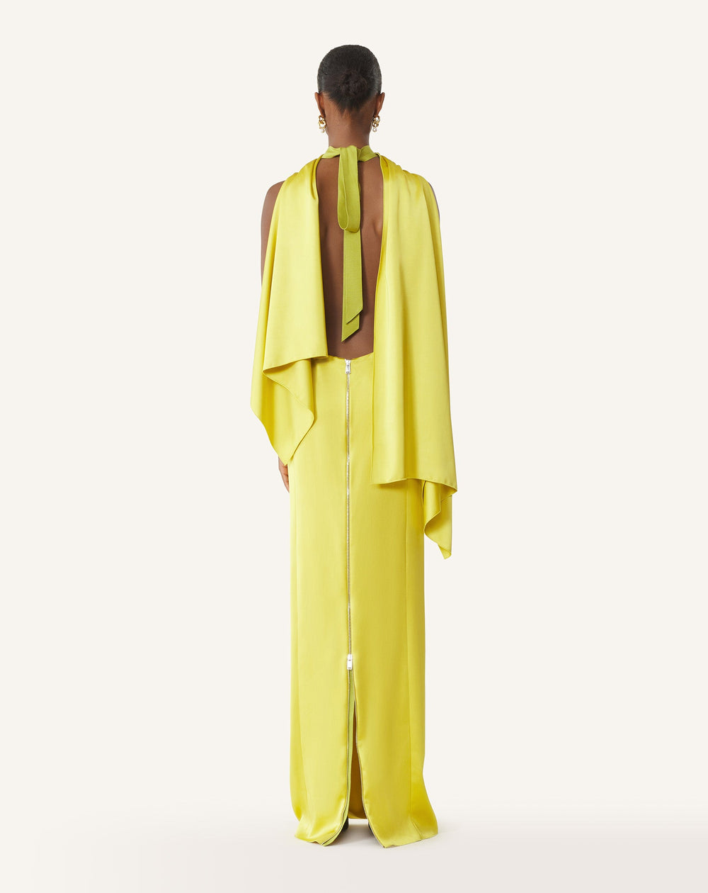 Robe Longue En Satin Yellow | Lanvin Women