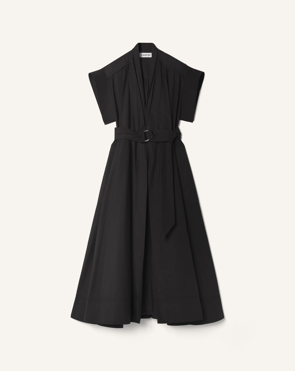 Robe Évasée En Popeline De Coton Black | Lanvin Women