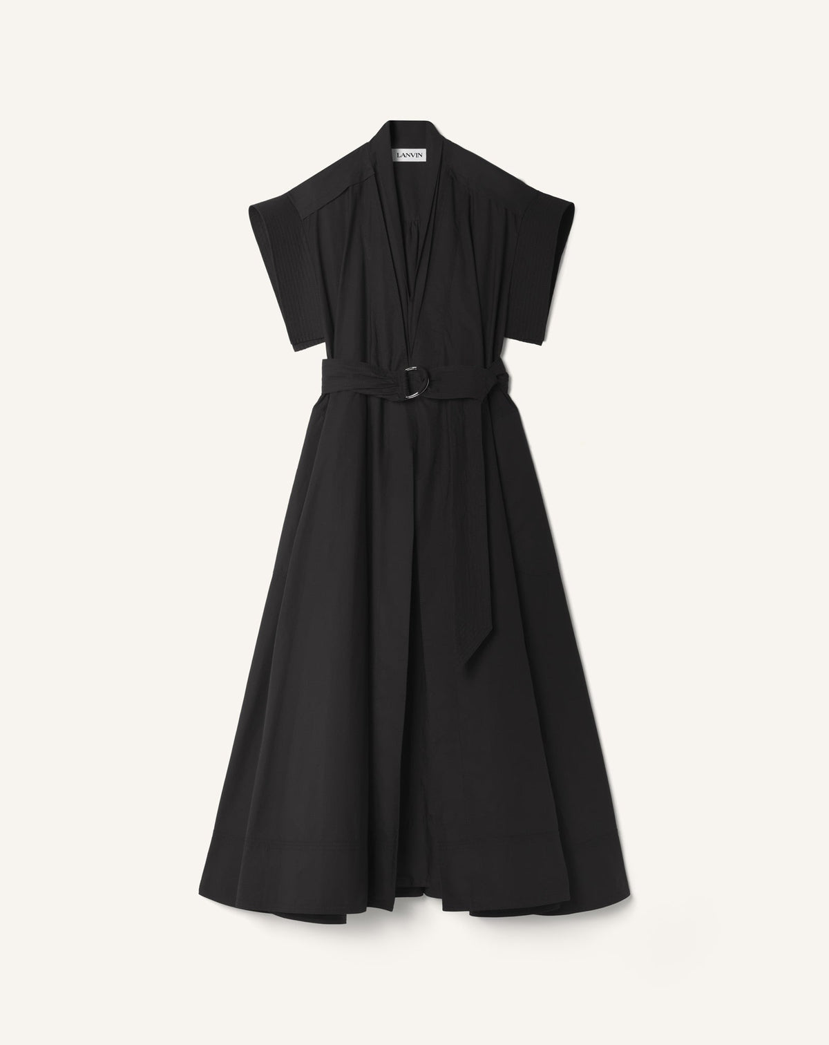 Robe Évasée En Popeline De Coton Black | Lanvin Women
