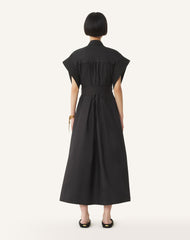 Robe Évasée En Popeline De Coton Black | Lanvin Women