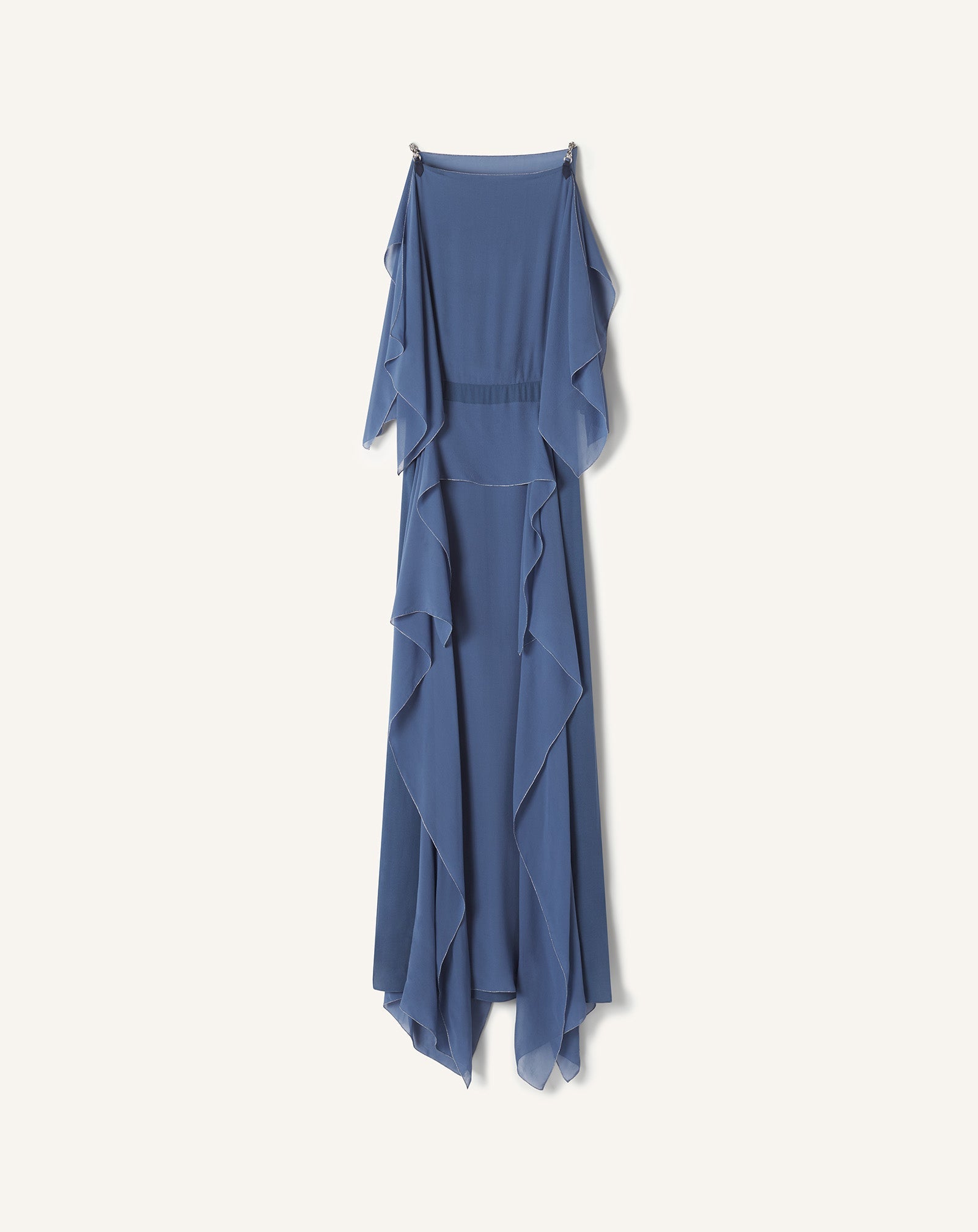 Robe Maxi En Georgette De Soie Blue | Lanvin Women