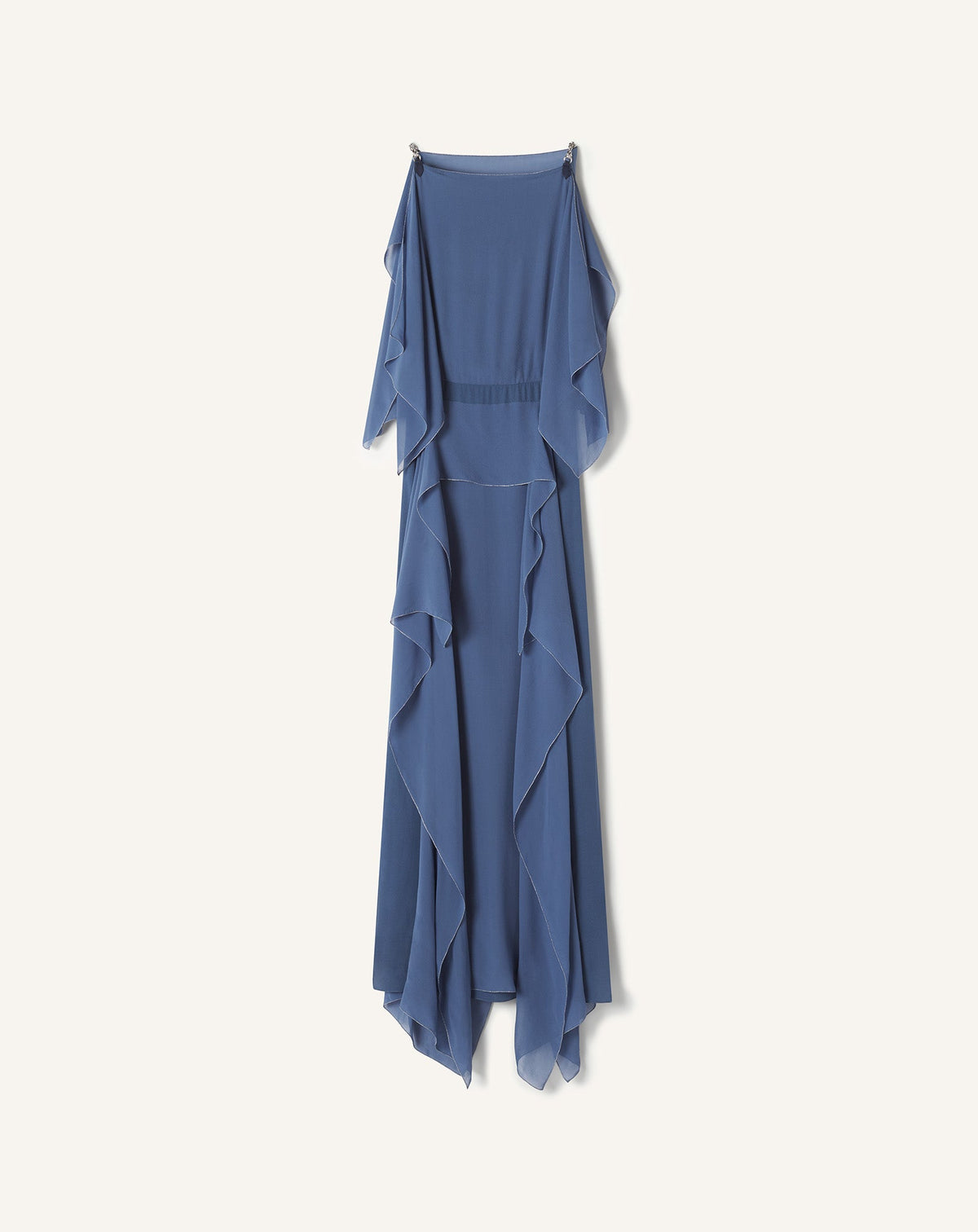 Robe Maxi En Georgette De Soie Blue | Lanvin Women