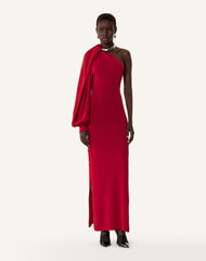 Robe Choker Asymétrique En Viscose Red | Lanvin Women