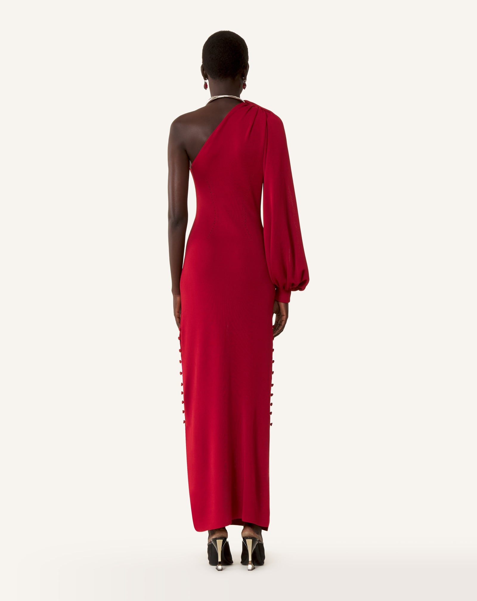 Robe Choker Asymétrique En Viscose Red | Lanvin Women