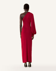 Robe Choker Asymétrique En Viscose Red | Lanvin Women