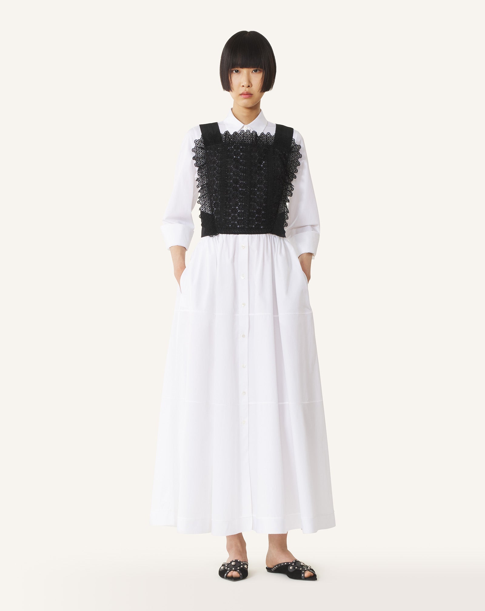 Robe Chemise En Popeline De Coton White | Lanvin Women