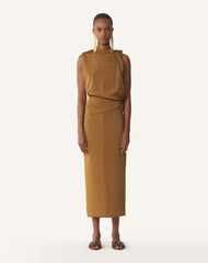 Robe Midi En Viscose Brown | Lanvin Women