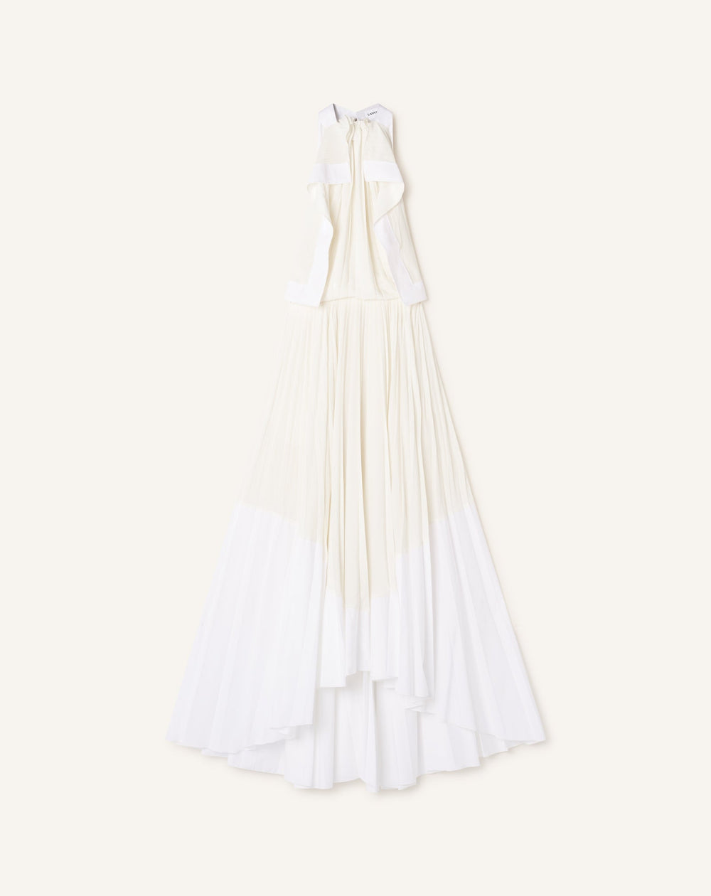 Robe Plissée En Charmeuse Et Coton White | Lanvin Women