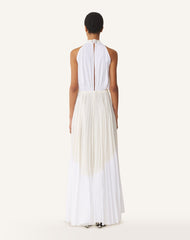 Robe Plissée En Charmeuse Et Coton White | Lanvin Women