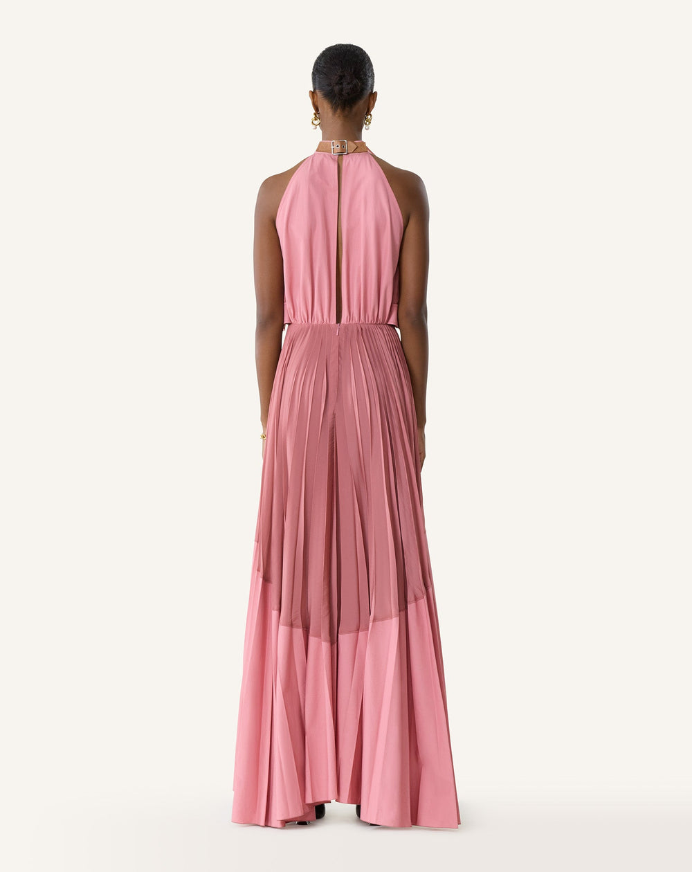 Robe Plissée En Charmeuse Et Coton Pink | Lanvin Women