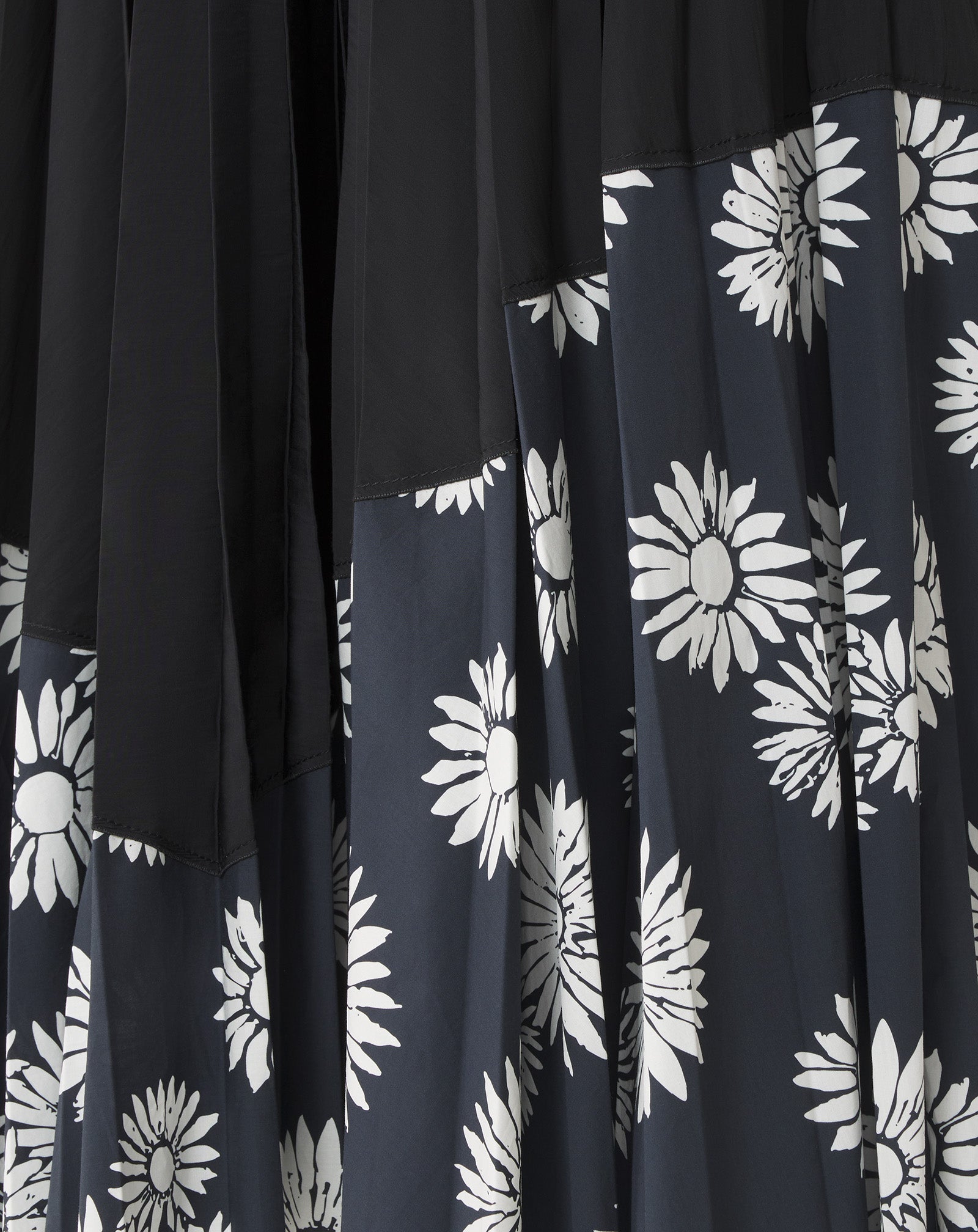 Robe Plissée En Charmeuse Et Coton Imprimé Black | Lanvin Women