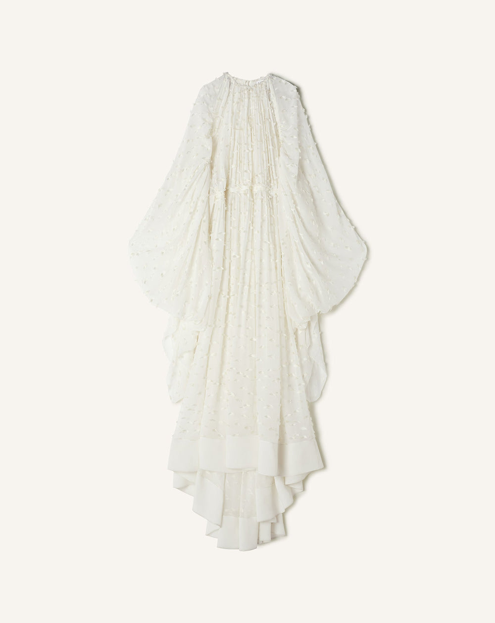 White Long Dress In Plumetis Silk | Lanvin Women