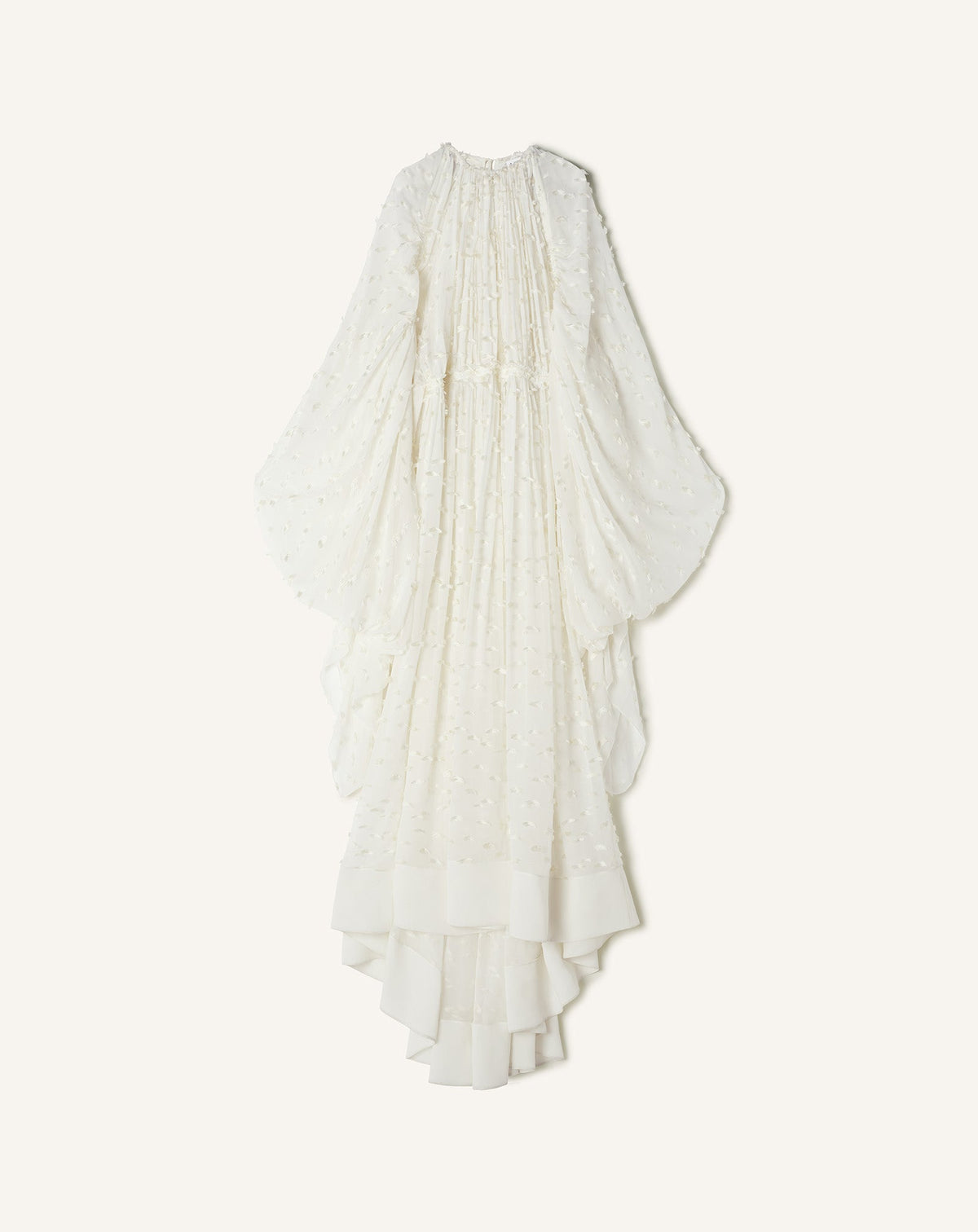 White Long Dress In Plumetis Silk | Lanvin Women