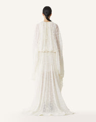 White Long Dress In Plumetis Silk | Lanvin Women