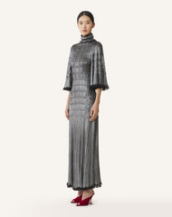 Black Midi Dress In Metallic Viscose | Lanvin Women