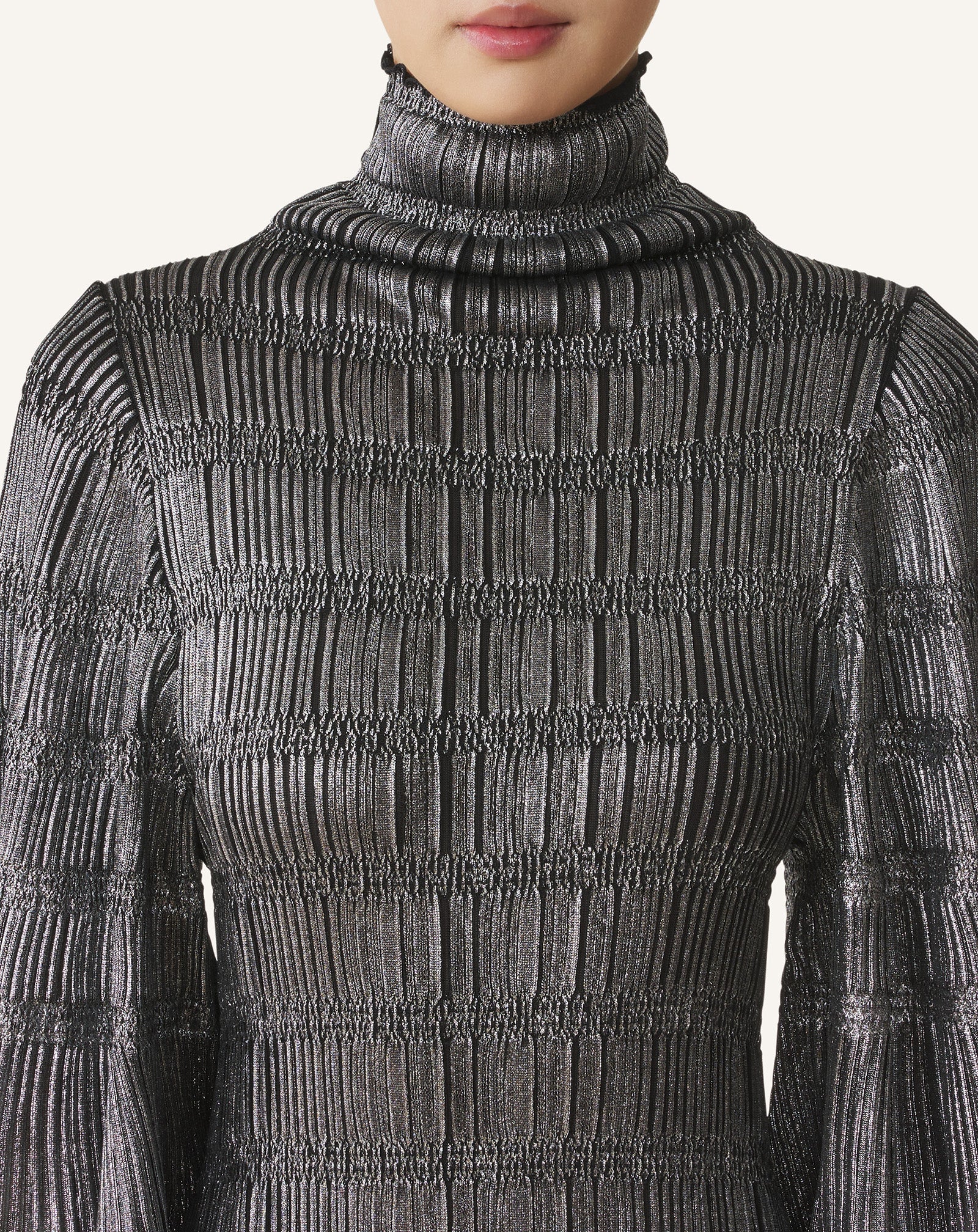 Black Midi Dress In Metallic Viscose | Lanvin Women