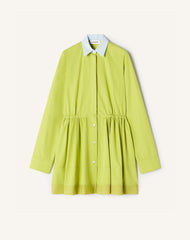 Robe Chemise Courte En Popeline De Coton Green | Lanvin Women