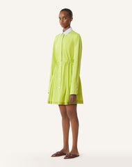 Robe Chemise Courte En Popeline De Coton Green | Lanvin Women