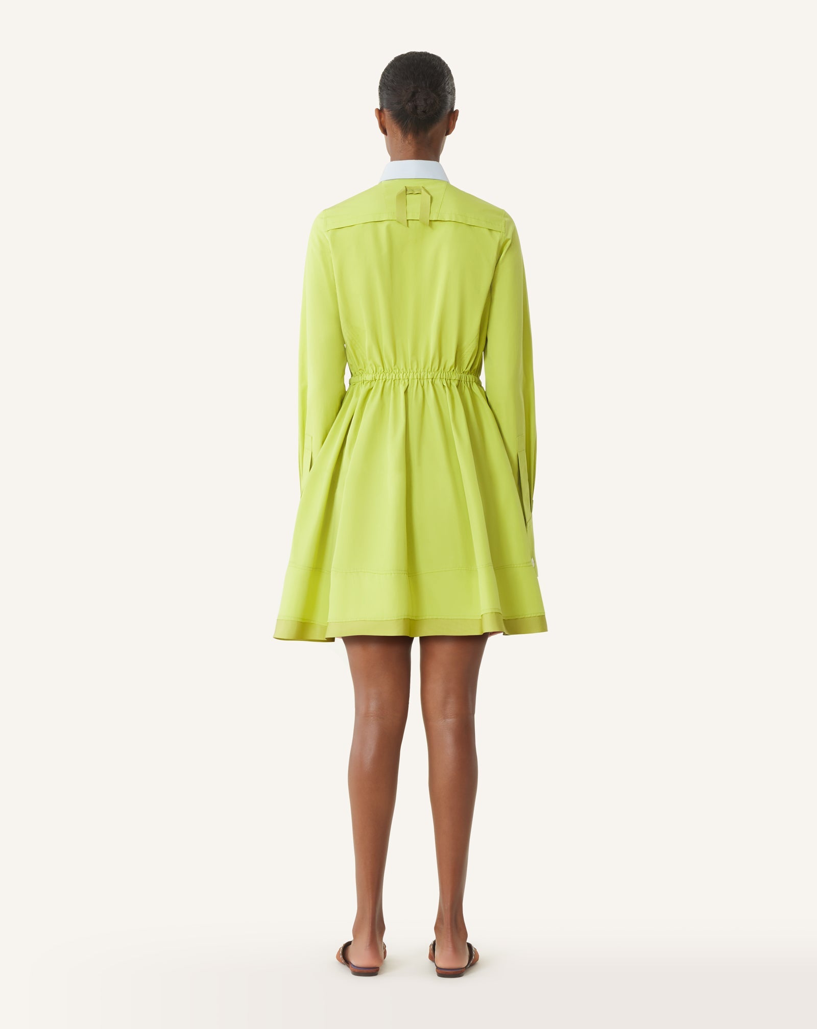 Robe Chemise Courte En Popeline De Coton Green | Lanvin Women