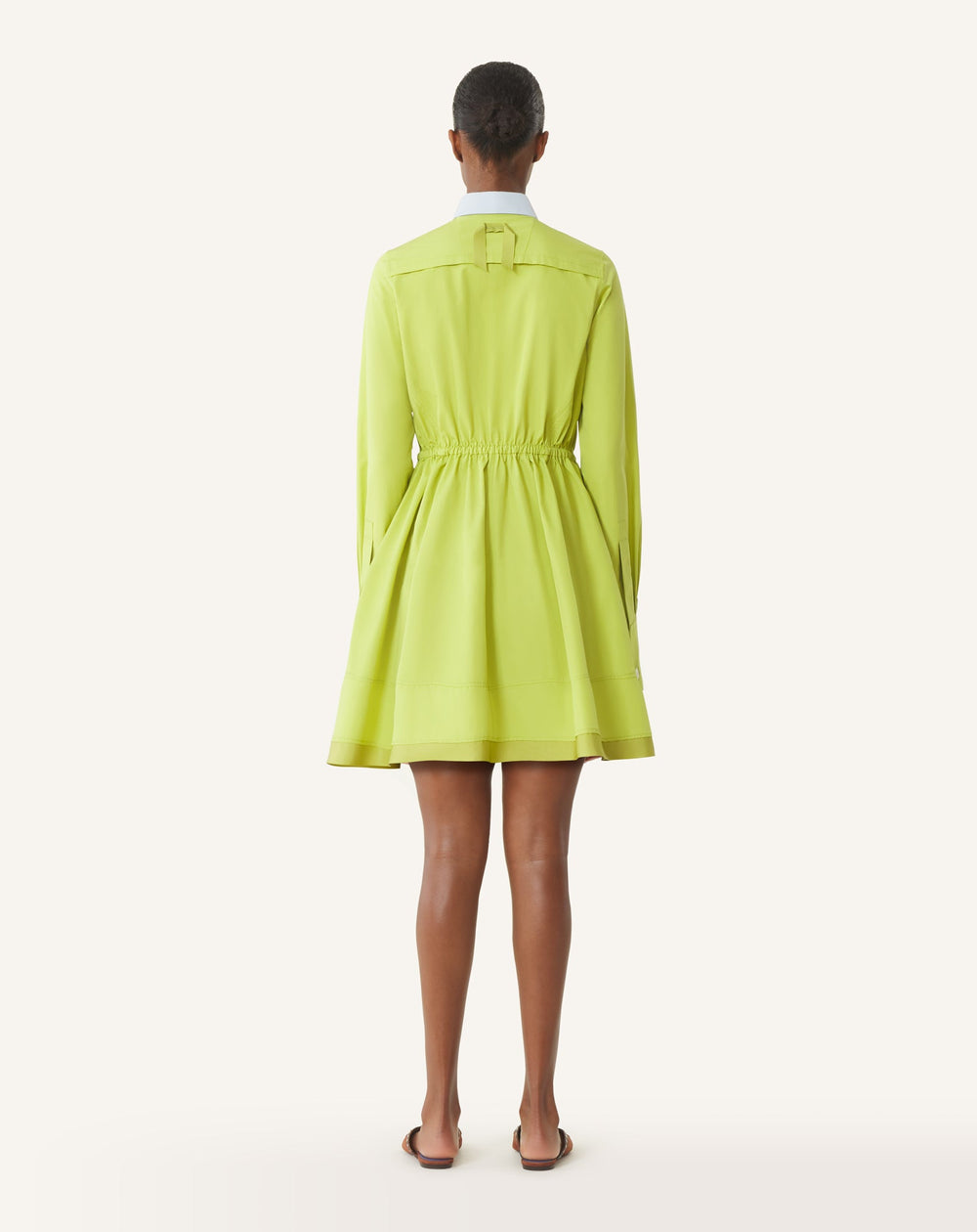 Robe Chemise Courte En Popeline De Coton Green | Lanvin Women