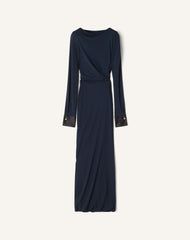 Robe Drapée En Jersey Crêpe Blue | Lanvin Women