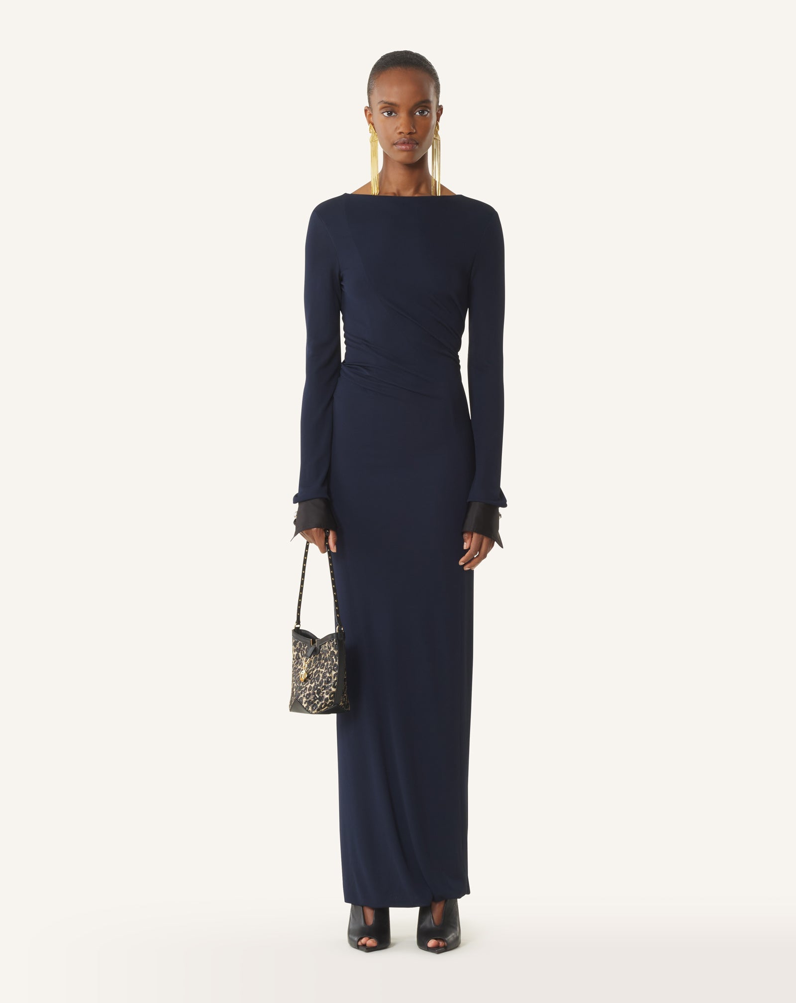 Robe Drapée En Jersey Crêpe Blue | Lanvin Women