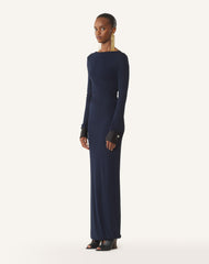 Robe Drapée En Jersey Crêpe Blue | Lanvin Women