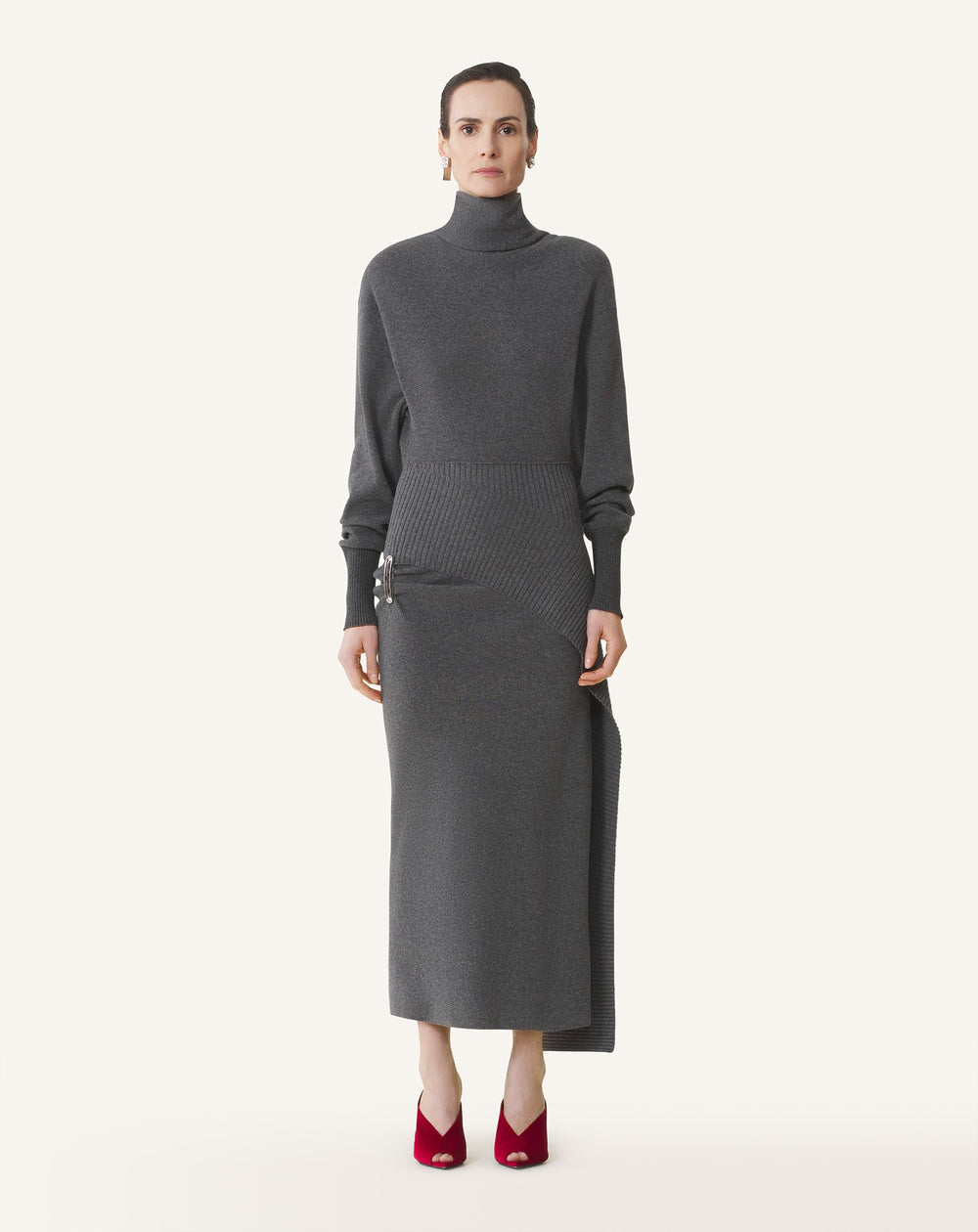 Grey Wool And Cashmere Midi Dress | Lanvin Women