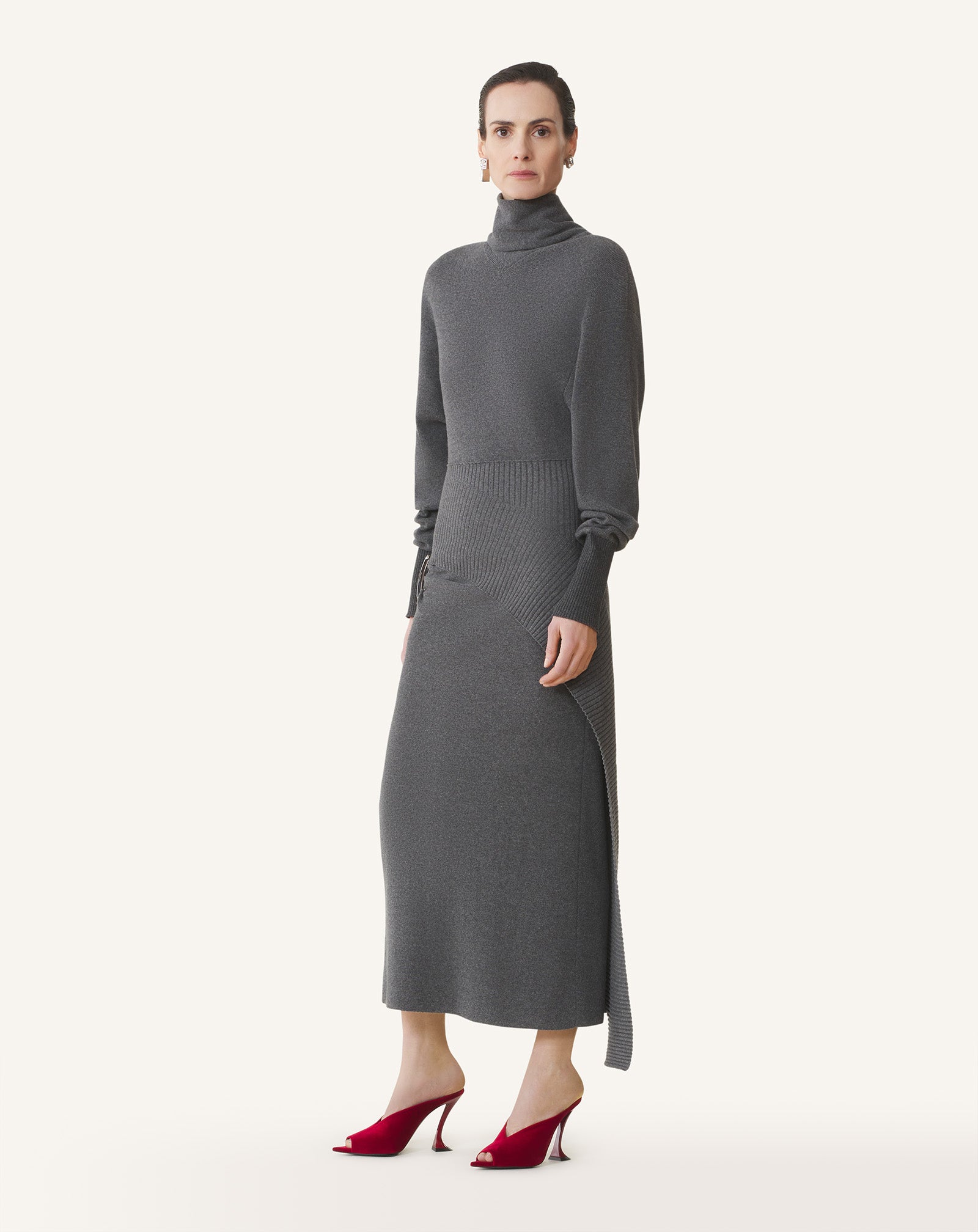 Grey Wool And Cashmere Midi Dress | Lanvin Women
