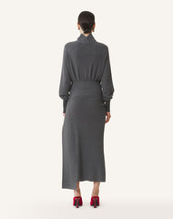 Grey Wool And Cashmere Midi Dress | Lanvin Women
