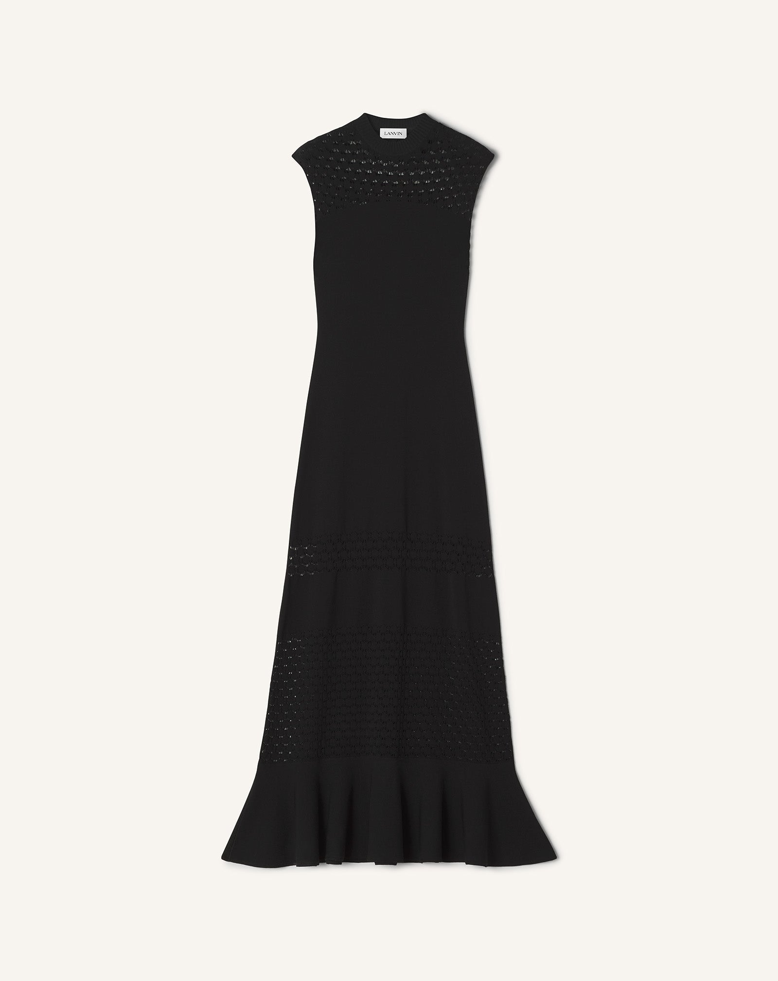 Black Lace Detail Dress In Viscose | Lanvin Women