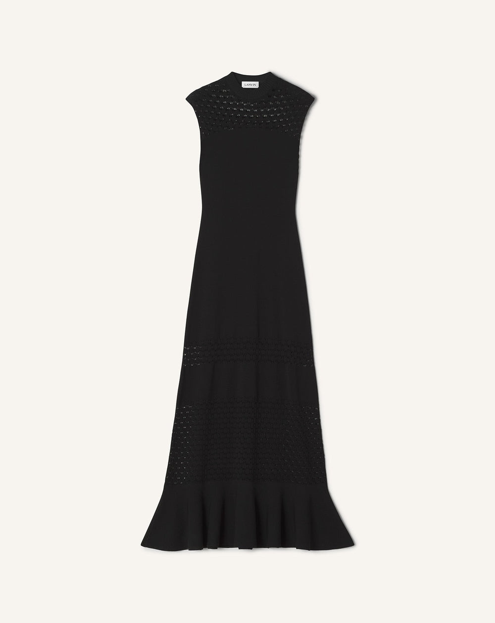Black Lace Detail Dress In Viscose | Lanvin Women