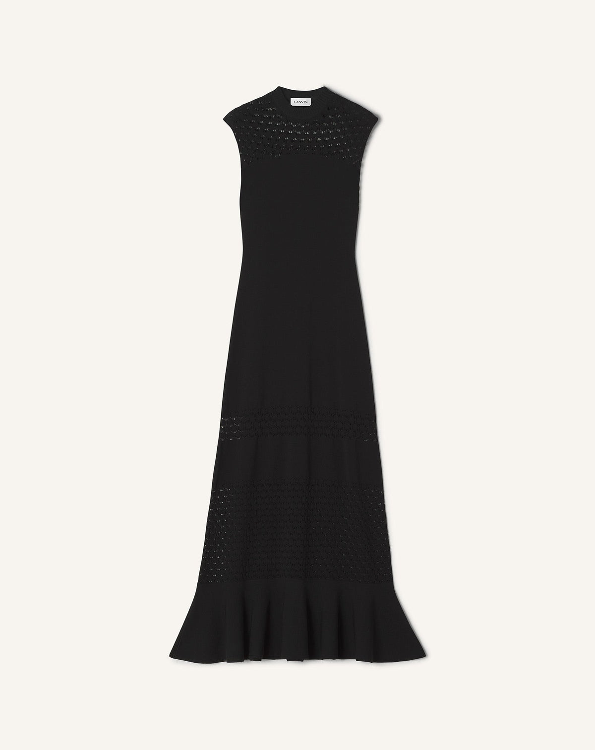 Black Lace Detail Dress In Viscose | Lanvin Women
