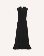 Black Lace Detail Dress In Viscose | Lanvin Women