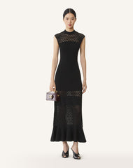 Black Lace Detail Dress In Viscose | Lanvin Women